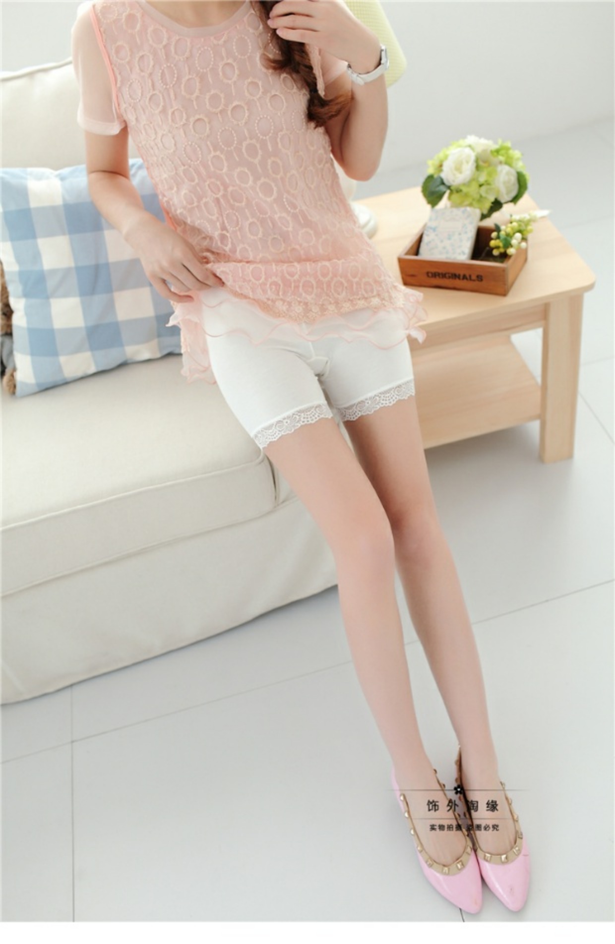 Joker ren chống ánh sáng không dấu vết ba điểm quần an toàn nữ mùa hè cotton mỏng là quần short bảo hiểm đáy mỏng - Quần tây thường shop quần áo nữ