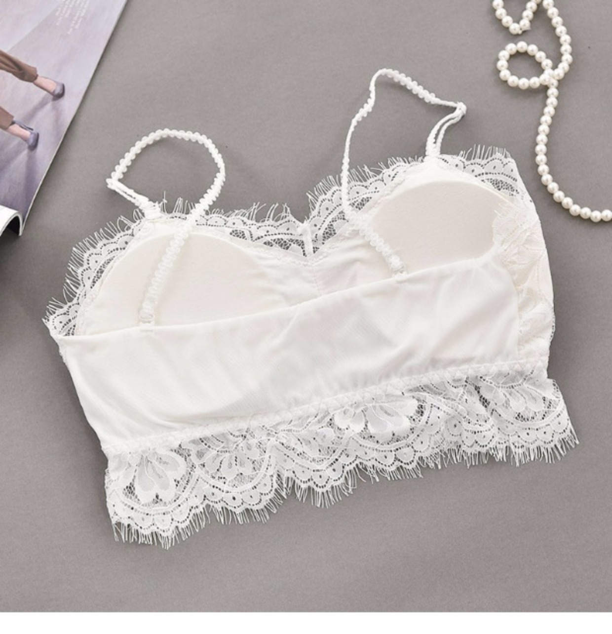 Lông mi ngọt ngào V-cổ quấn ngực dây đeo ngực pad mùa hè chạm đáy áo yếm nhỏ vest nữ chống chói ống đồ lót áo bra giá tốt