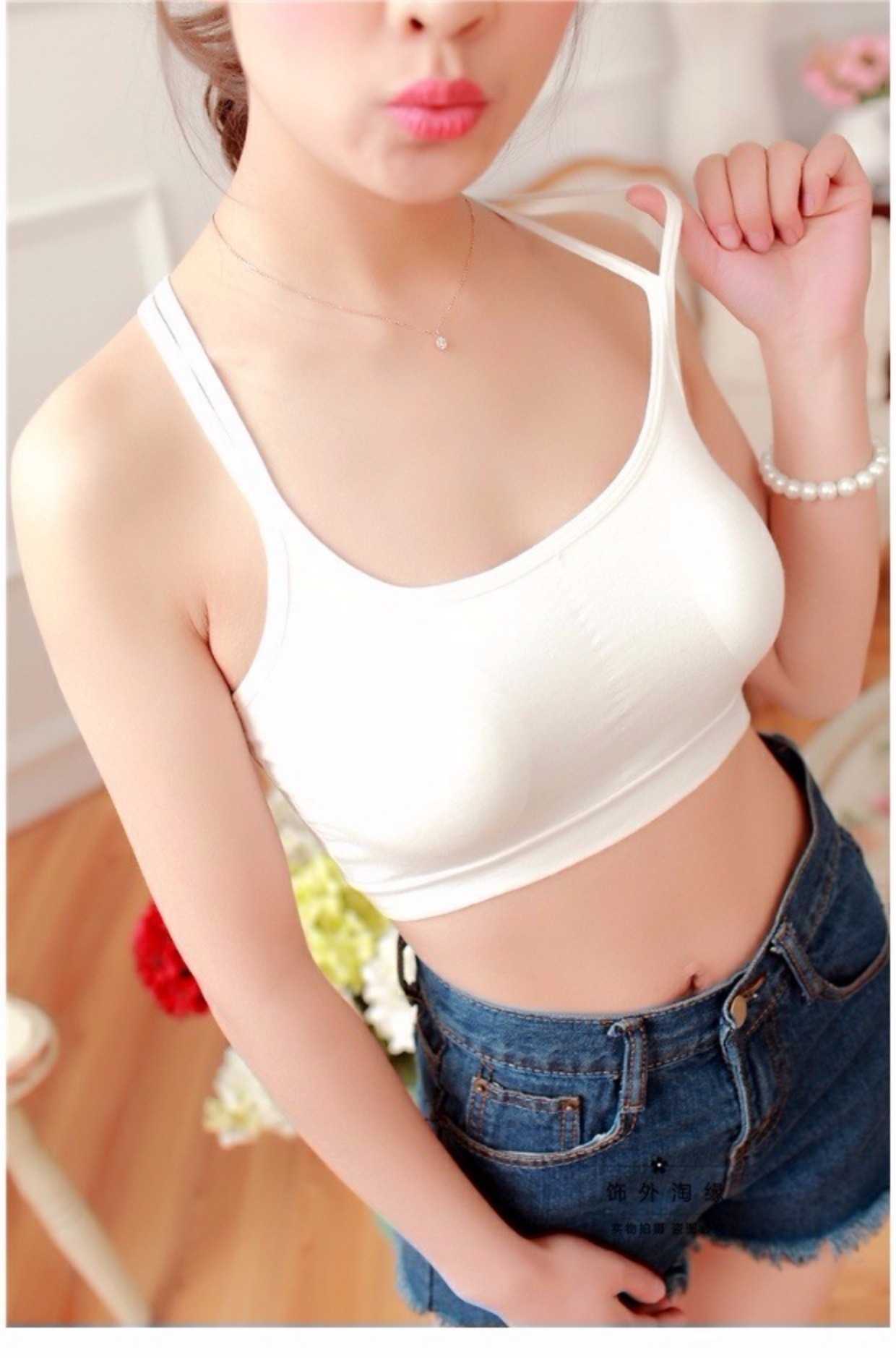 Sexy lưng chéo ống hàng đầu quấn ngực đa năng chống ánh sáng cotton đáy quần làm đẹp trở lại đồ lót với miếng đệm ngực áo độn ngực