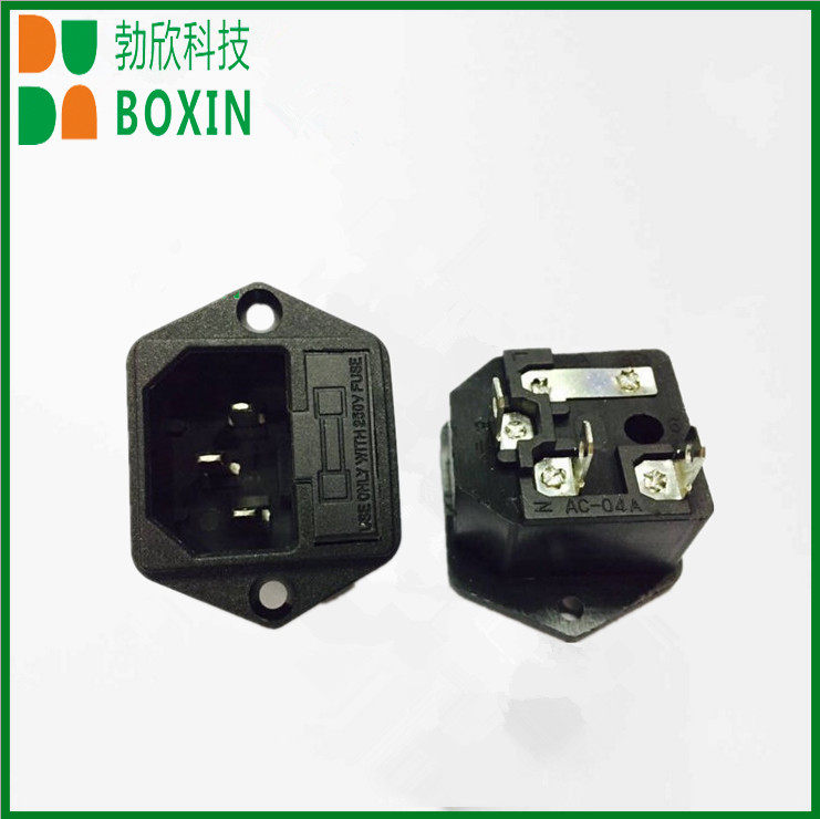 AC power socket industrial socket 8B product word seat C14 type power supply ICE product with safety seat with ears 2 in 1