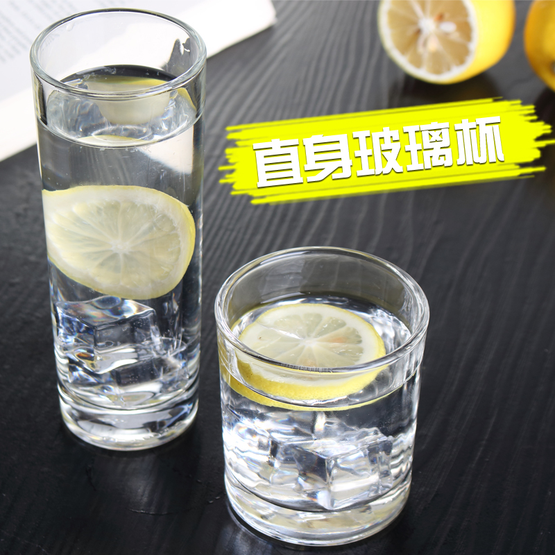 Tempered glass cup household heat resistance and thickness-covered round transparent teacup hotels gargle straight cup