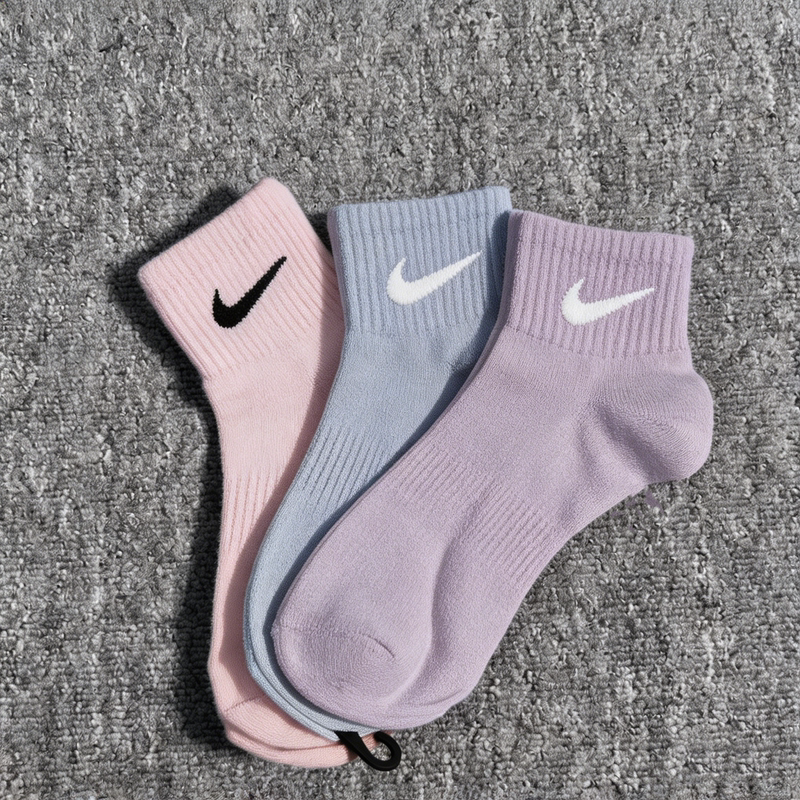 Nike Socks Genuine Men's and Women's Socks Summer New Three-Pair Cotton Socks Sports Socks Basketball Socks Running Breathable Short Socks