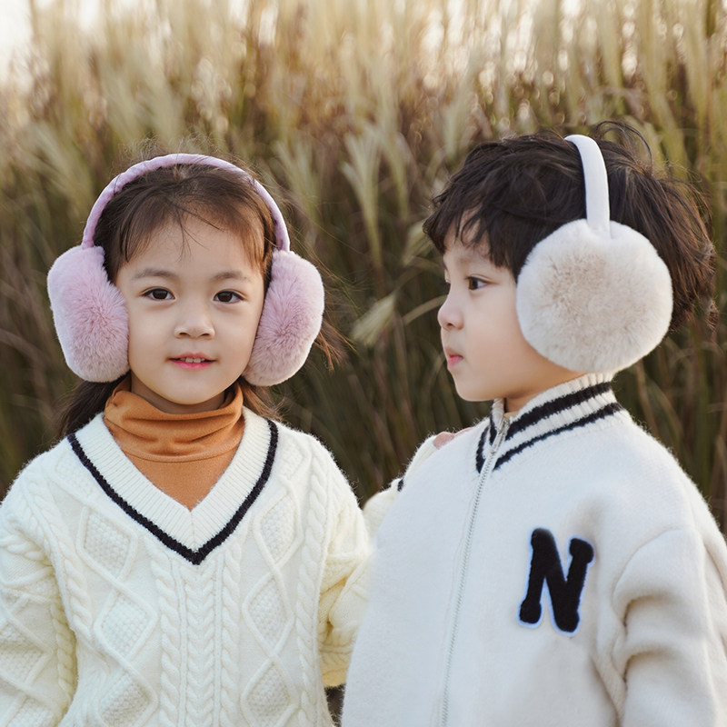 Children's ear tips winter cute baby otter rabbit hair hanging ear bag versatile boys and girls warm ear protectors windproof students