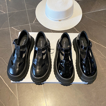 2020 new mary jane platform shoes womens thick heel soft bottom retro wild small leather shoes muffin doll big head single shoes