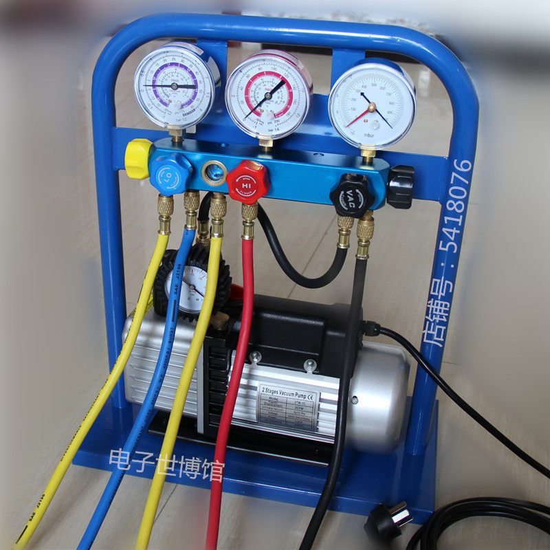 Bipolar Swirl Sheet Refrigeration Vacuum Pump Air Conditioning Fridge Maintenance Tool Electric Pump Triple Meter Head Vacuum Table Pump Dual-use