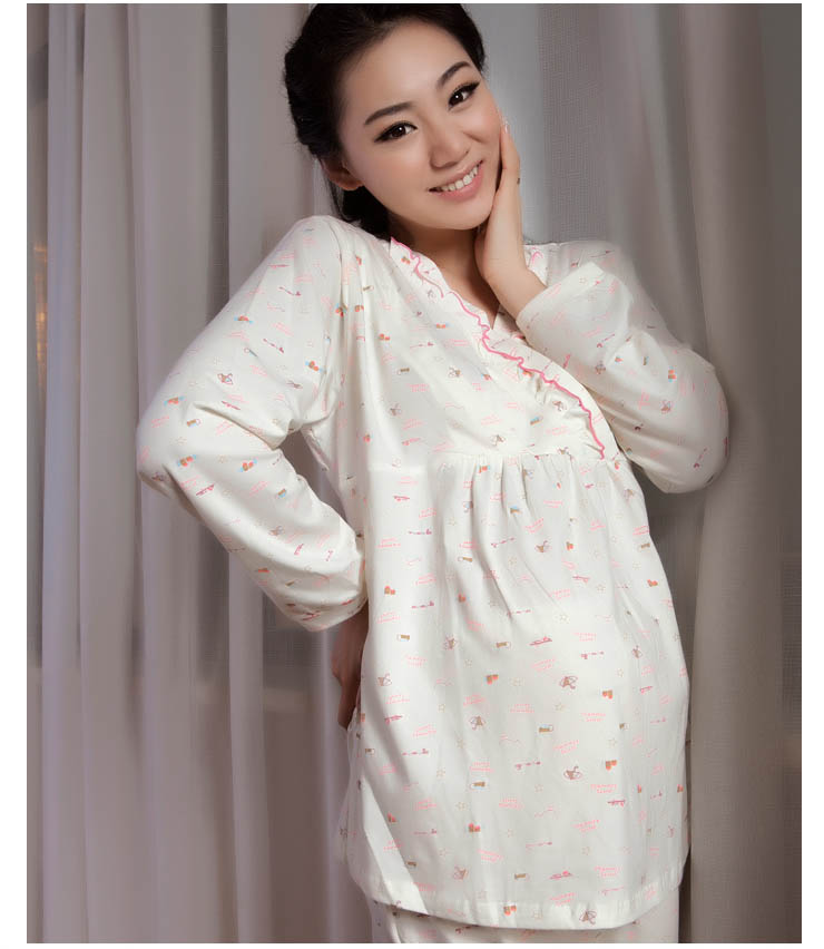 Xác ướp bí mật mùa xuân và mùa hè tháng cotton quần áo thai sản cho con bú ăn quần mùa xuân và mùa thu dài tay phần mỏng dịch vụ nhà