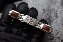 Spot U.S. William Henry BR13 sterling silver hand-inlaid red Jurassic bone fossil men's bracelet bracelet