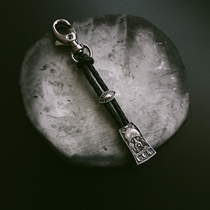 Spot U.S. William Henry Silver Samurai Key Chain Handmade Leather Rope Woven Sterling Silver Carved Polar Bear Knife Pendant
