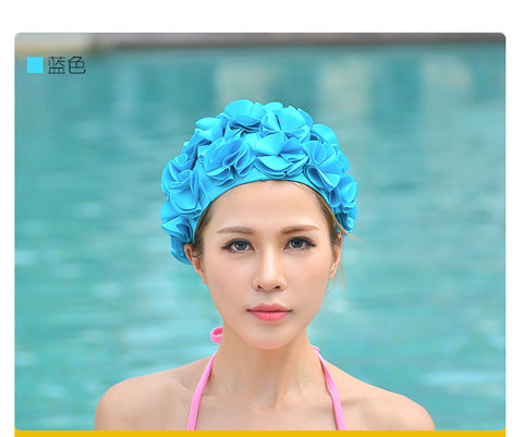 Mũ bơi nữ ba chiều tóc dài lớn Mũ bơi thời trang châu Âu và Mỹ tăng đầu cho người lớn chăm sóc tóc cao cấp mũ bơi mùa xuân 	nón bơi arena