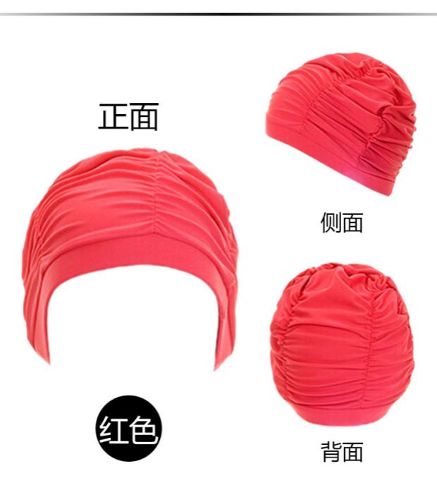 Vải thời trang Hàn Quốc xếp li kích thước lớn XL dài tạo bọt vải mùa xuân mũ bơi unisex mũ bơi mùa xuân nóng mũ bơi lining