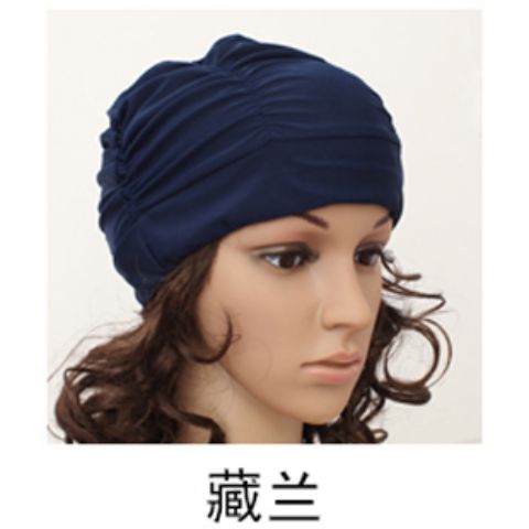 Vải thời trang Hàn Quốc xếp li kích thước lớn XL dài tạo bọt vải mùa xuân mũ bơi unisex mũ bơi mùa xuân nóng mũ bơi lining