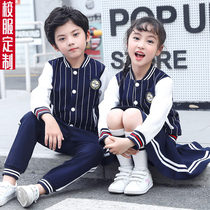Kindergarten teachers yuan fu chun qiu zhuang teacher students uniforms suit children sportswear summer short sleeve three-piece suit