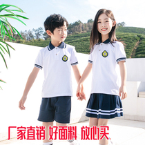 Customized school uniform set primary school students summer 2021 New graduation season short sleeve children boys and girls summer sportswear