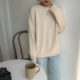Phiên bản Hàn Quốc của ulzzang mùa thu và mùa đông đơn giản màu sắc lỏng lẻo hoang dã mỏng ấm áo dài tay áo len dệt kim thương hiệu thời trang nữ