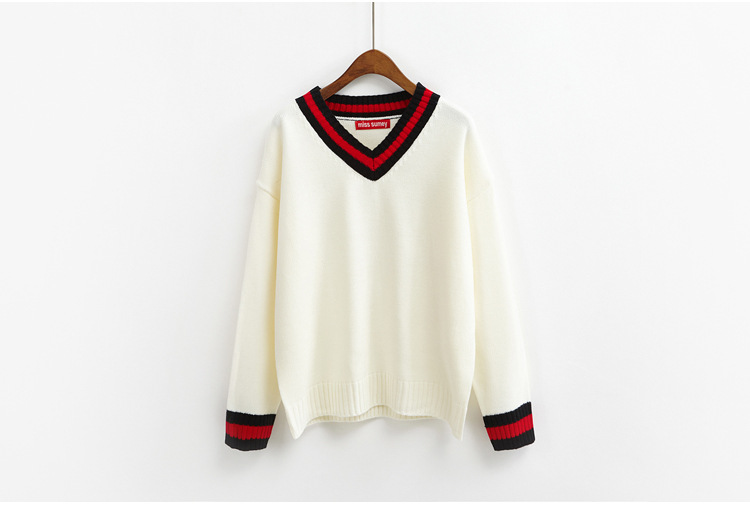 Hàn quốc phiên bản của ulzzang mùa thu và mùa đông cao đẳng phong cách màu rắn phù hợp với màu sắc V-Cổ lỏng hoang dã mỏng dài tay áo len của phụ nữ áo sơ mi áo len cổ cao cho nữ