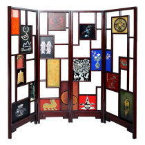Lacquer Art Comprehensive Craft Chinese Civilization Four-fold Entrance Screen Partition Yangzhou Lacquer Ware New Chinese Classical Decoration