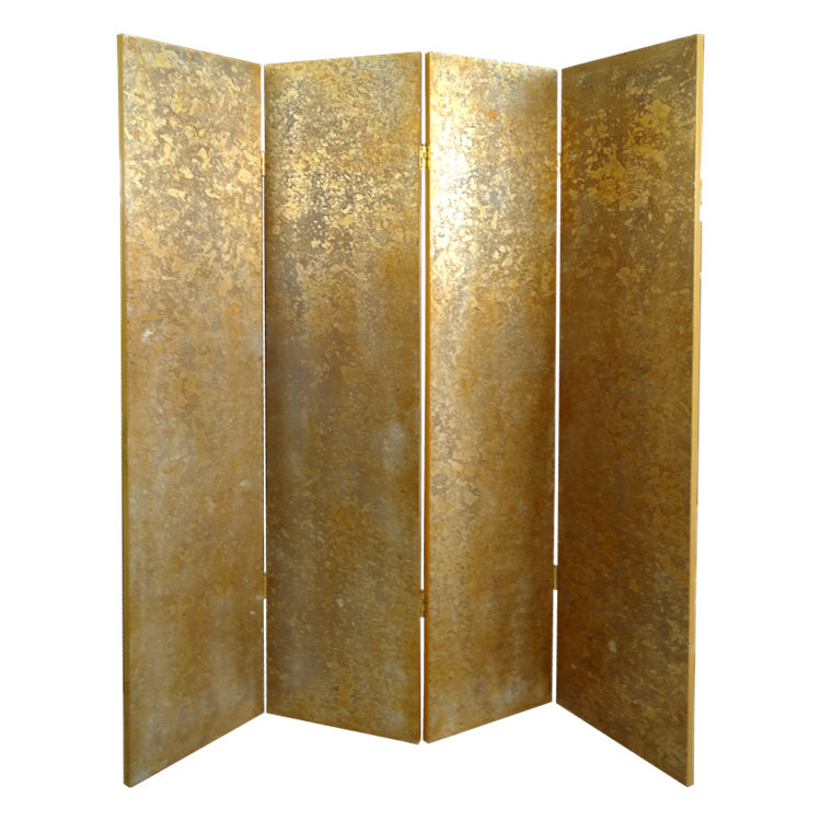 Lacquer art paste gold old creative four-fold screen entryway partition Yangzhou lacquerware new Chinese classical home decoration