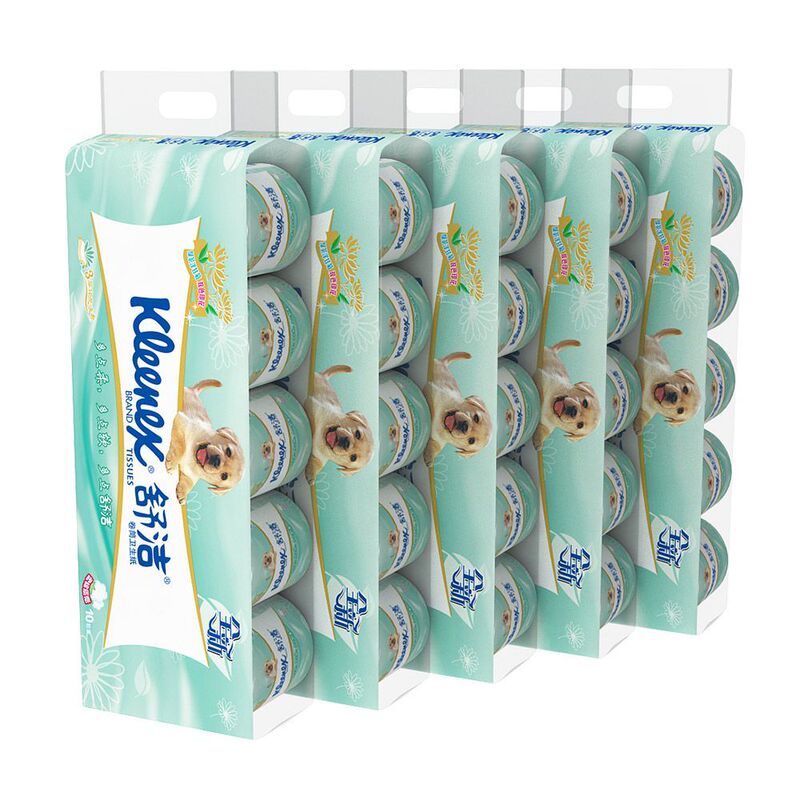 Kleenex Green Tea Chamomile Floral Scent 3-Ply Toilet Paper Household Toilet Tissue 50 Rolls