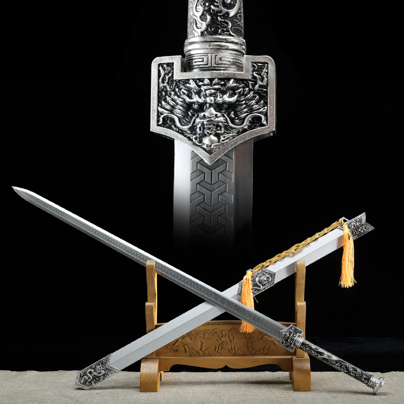 Longquan Tibetan Feng sword, dragon scale, Han sword, manganese steel, one keel sword, long version, Tangjian town house cold weapon, not edged