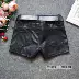 Mùa thu và mùa đông phụ nữ mới thân hình mảnh mai lông xù giả lông thỏ khâu quần short da PU Quần da của phụ nữ Quần Joker khởi động quần thủy triều Quần short