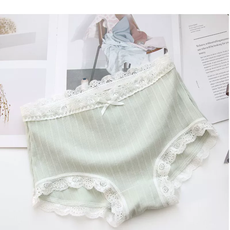 Bộ sưu tập mã bị hỏng 4 miếng cotton đồ lót phụ nữ cotton tóm tắt búp lụa sợi trung eo cô gái sinh viên - Giống cái