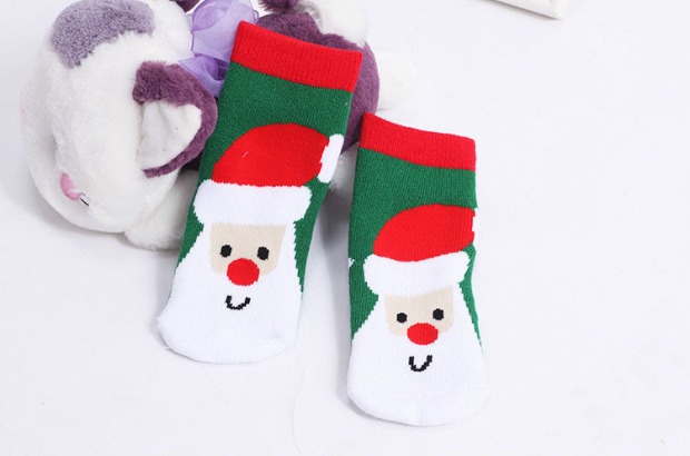 Mùa đông dày trẻ em vớ ông già Noel Quà tặng năm mới vớ cotton đỏ cho bé lễ hội vớ trẻ em 1-3-8 tuổi vớ công chúa cho bé gái