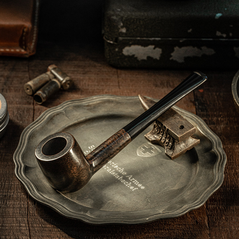 Dahan pipe original billiard style manual straight pipe imported briar wood solid wood mouthpiece gentleman retro portable locomotive