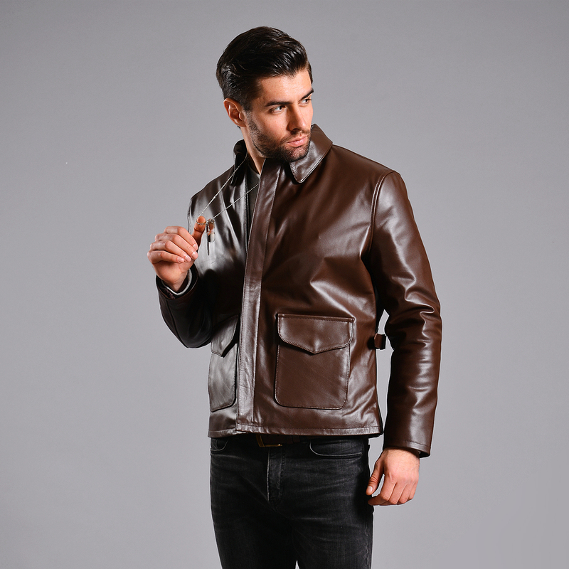 The Original Imported from the United States Is Struggling, Indiana Jones, Classic Retro Casual Genuine Leather Jacket