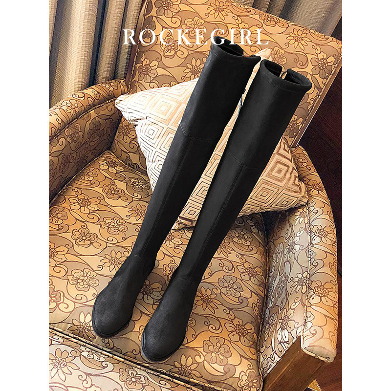 (Rocke girl) high boots without dropping the tube sw5050 over the knee boots women's winter thin elastic boots high boots