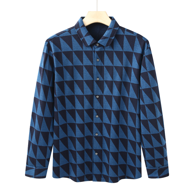 Ca190 Kanudil Spring and Autumn Men's Long-Sleeve Knitted Shirt Wool Cardigan Casual Business Stretch Comfortable Ca190 Kanudil Spring and Autumn Men's Long-Sleeve Knitted Shirt Wool Cardigan Casual Business Stretch Comfortable