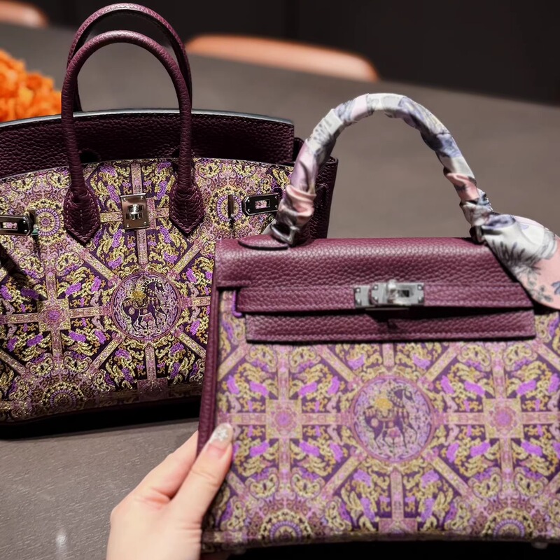 New Chinese-Style Kelly Bag, Light Luxury, Unique Design, High-End Feel, Song Brocade Crossbody, Shoulder Bag, Handbag, Large Capacity, Elegant