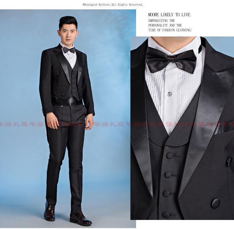 Trang phục nam tuxedo Váy cưới ba mảnh Kích thước lớn Trang phục phù hợp với trang phục nam Suit phù hợp với trang phục mùa hè quần kaki nam đẹp
