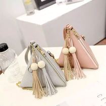 Tassel chain Womens Bag Geometric shoulder Cross bag mini bag triangle zongzi portable small bag