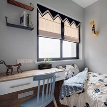 Mediterranean curtains custom cotton and linen Roman curtains lifting curtains Simple modern childrens room bedroom curtains finished products