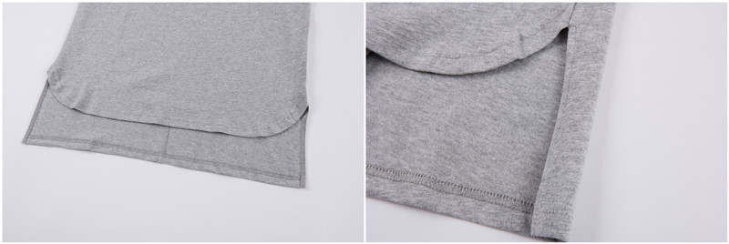 KISSNATE cotton đường phố cao màu rắn chia ngắn phía trước dài cộng với dài nam và nữ thể thao vest thể thao đáy áo áo ba lỗ nam đẹp