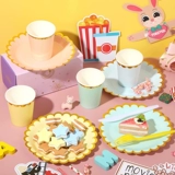 Утилизация дисковой бумага Диск по случаю дня рождения вечеринка на вечеринке вечеринка на вечеринке для барбекю для пикника для пикника квадратная тарелка для пирога Бумажная пластина