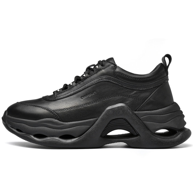 Angshan OFFSUN 92238 Ladies Bull Leather Trend Old Daddy Tourist Sports Casual Heightening Bodybuilding Shoes