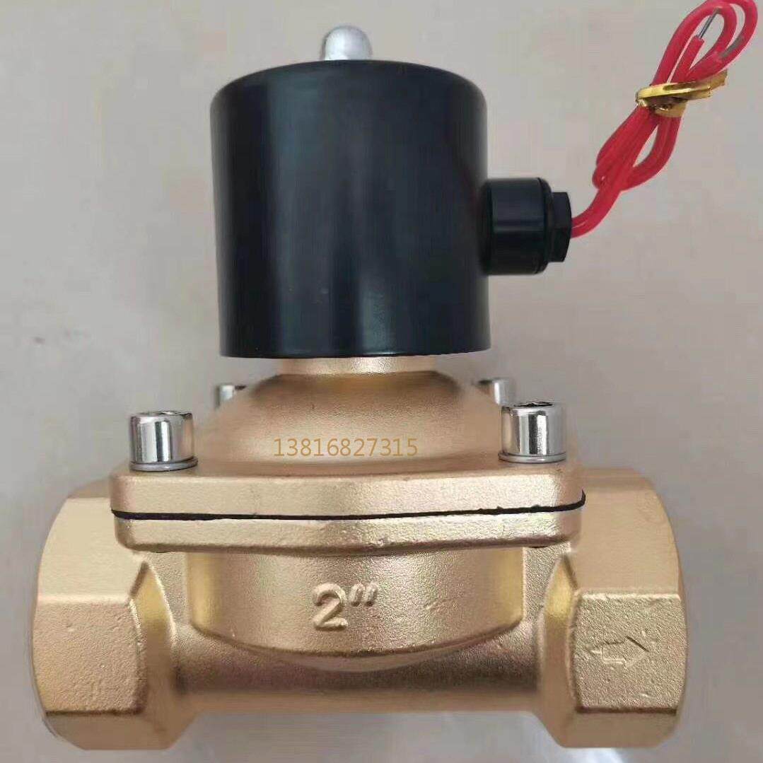 Water gas oil large - caliber copper solenoid valve 2W - 50 normal closed water solenoid valve 2 inch interface DN50