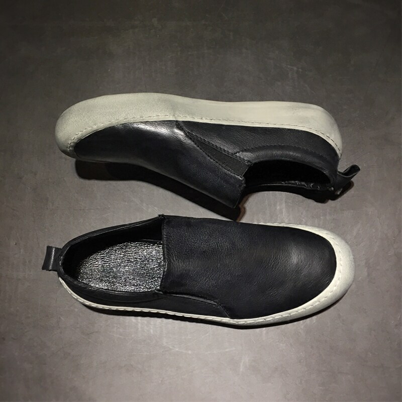 Autumn New Men's Shoes Tide Shoes Japanese Fouling Old Loafers Leather Breathable Loafers Platform Shoes Small White Shoes