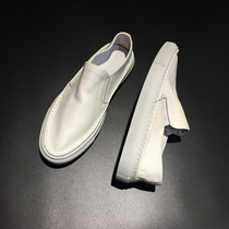 Loafers mens thin-soled shoes summer breathable mens shoes Korean version of all-match mens casual shoes leather white shoes lazy shoes