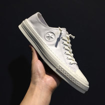 White shoes mens Korean version of all-match trend mens shoes spring 2021 new one-pedal casual shoes leather soft soleplate shoes