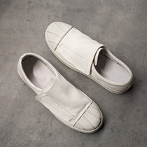 Korean version of the trend mens shoes summer breathable lazy casual shoes Japanese retro trendy shoes white shoes shell head loafers