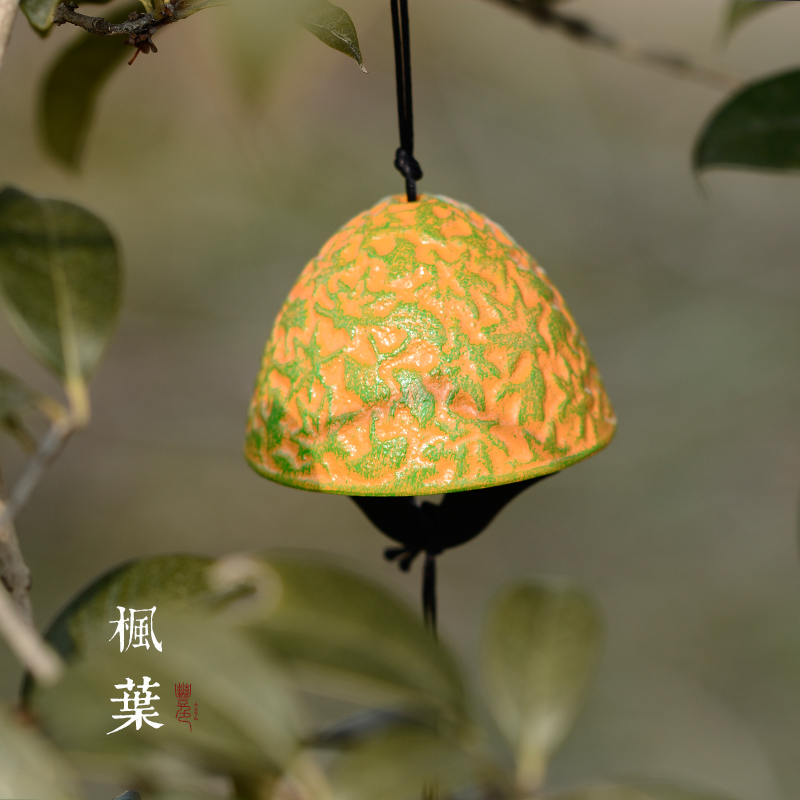 Japanese-style cast iron wind chime maple leaf retro and wind ironware metal hanging door decoration scenic balcony blessing decoration gift