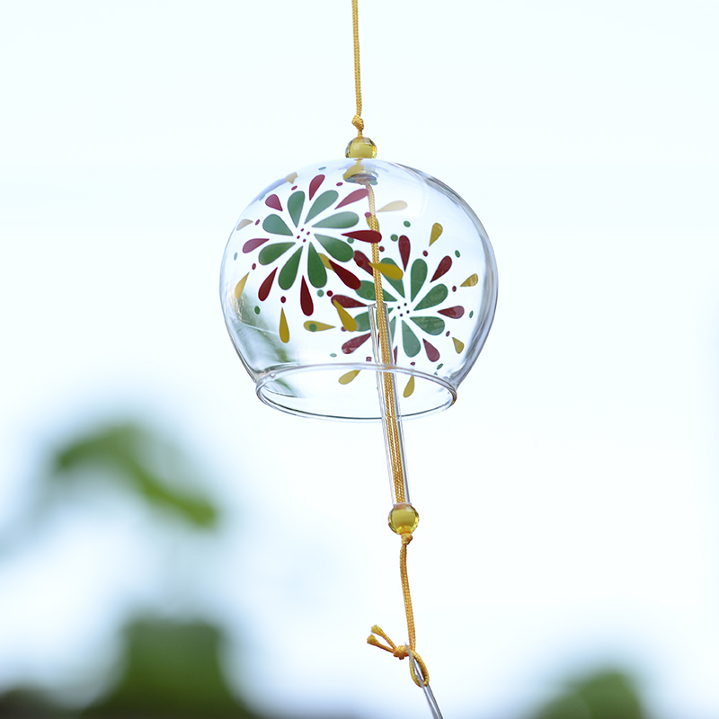 Japanese style and style hand-painted glass wind chimes creative Tanabata birthday gift wind chimes hanging decoration bedroom room hipster