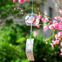 Japan-style Edo glass windbell hanging decoration creative home Ornaments Valentines Day Gifts Little Fresh Blue Dolphin Wind Bells