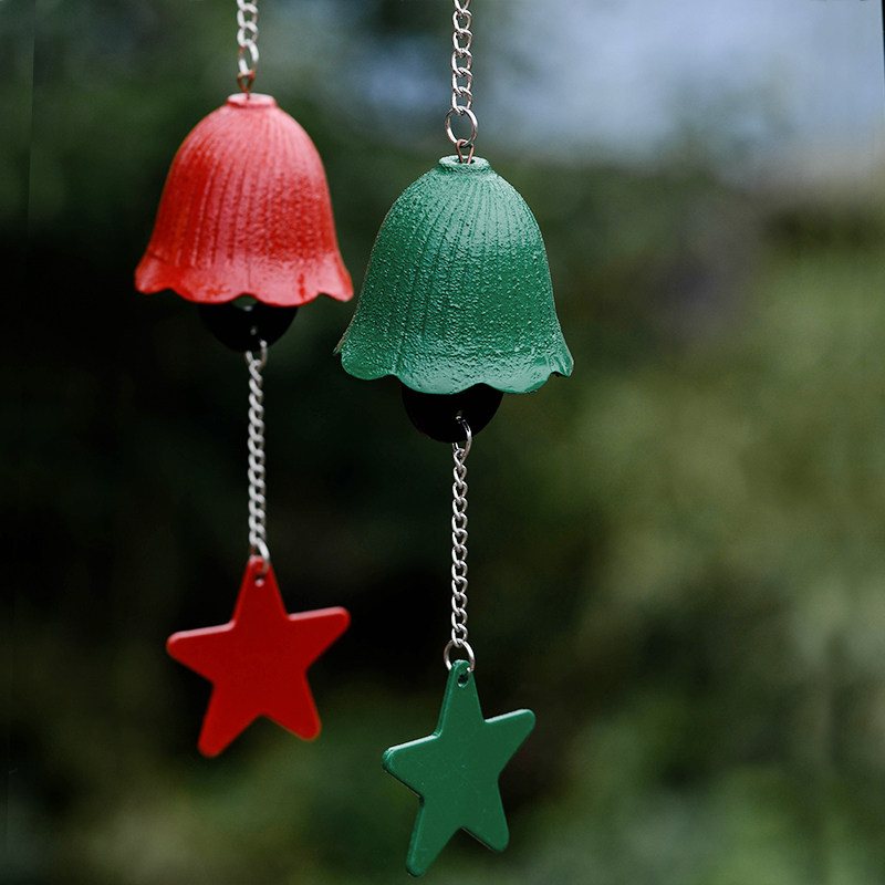 Japanese style Japanese style southern cast iron wind chimes five-pointed star retro iron bells courtyard scenic area pendant gift