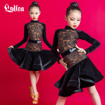 Lolita Latin dance dance suit Winter lace childrens girls practice practice suit performance suit performance suit