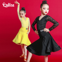 Lolita girls and children Latin dance clothing Autumn dance practice clothing Childrens grading competition regulations performance clothing