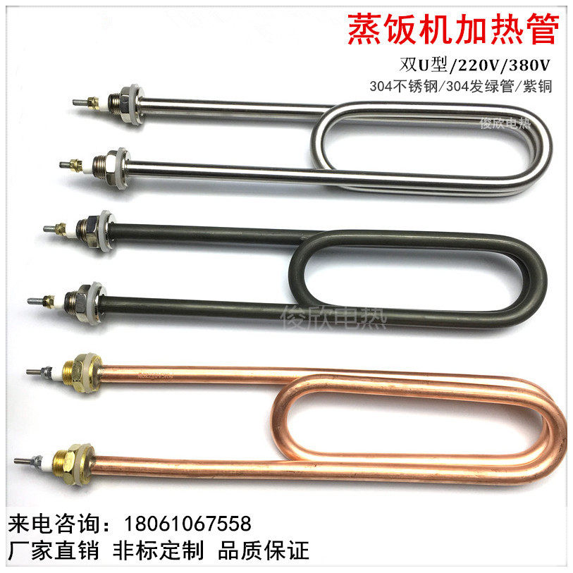 Steam car electric heating pipe stainless steam cabinet heating pipe 220V 380V 3KW 4KW heating tube rod double U