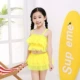 Cô gái áo tắm chia đôi bảo thủ bikini trẻ em chống nắng rắn màu đơn giản và dễ thương đồ bơi học sinh bé gái 2-6 tuổi - Bộ đồ bơi của Kid